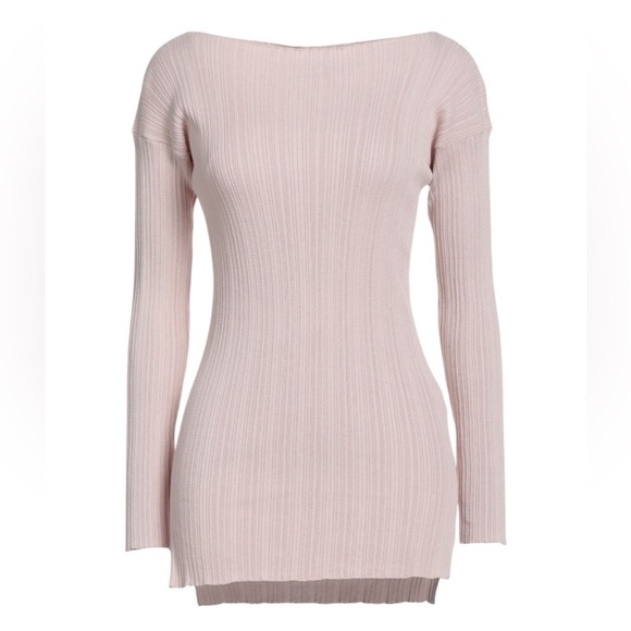 alpha studio Tops - Alpha Studio Light Pink Ribbed Knit Long Sleeve Top Small Lightweight